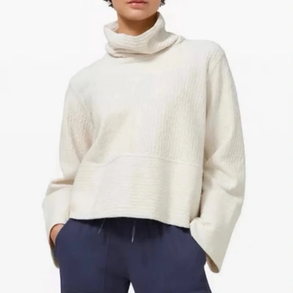 Lululemon Women's Retreat Yourself Ivory Cowl Neck Pullover - Picture 1 of 8